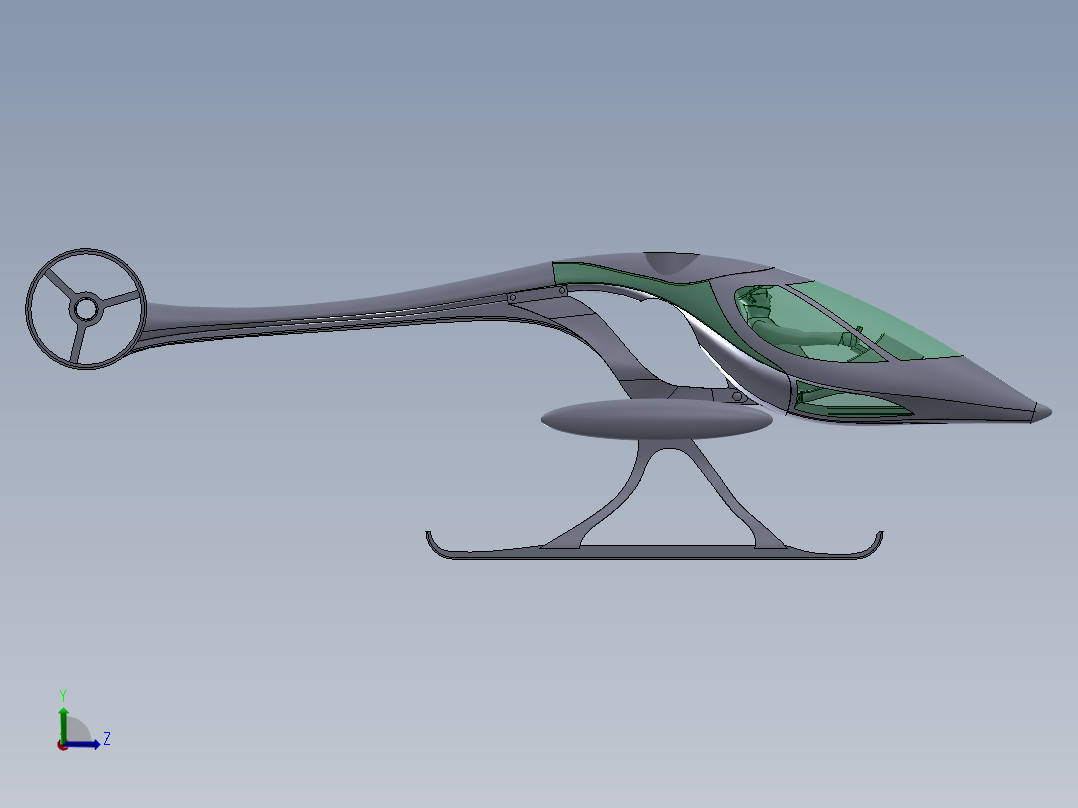 概念直升飞机左视图