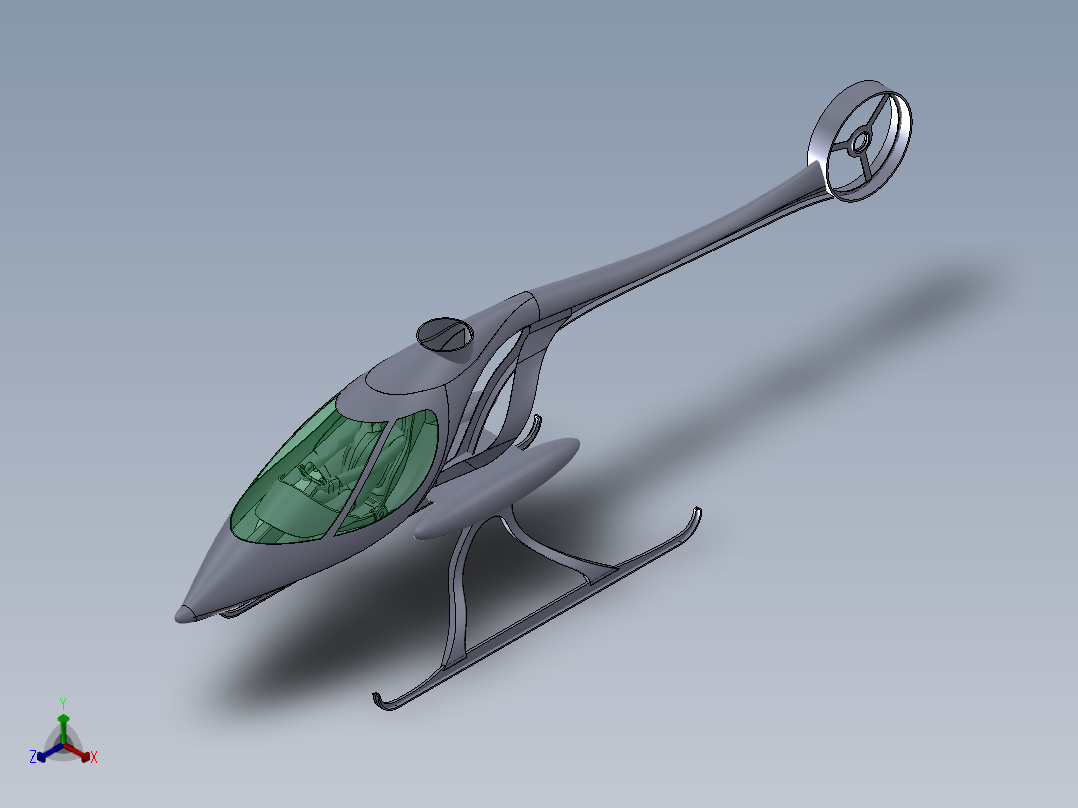 概念直升飞机正等轴测图