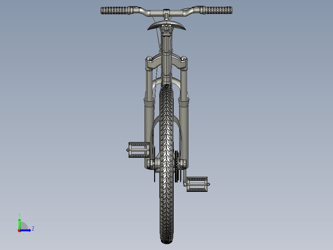 44---山地自行车设计图sw2013三维图纸模型设计图纸左视图