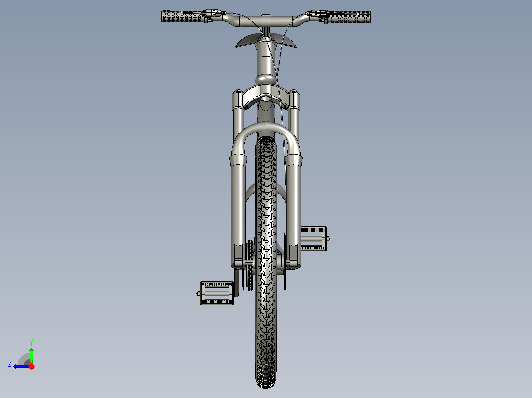44---山地自行车设计图sw2013三维图纸模型设计图纸右视图