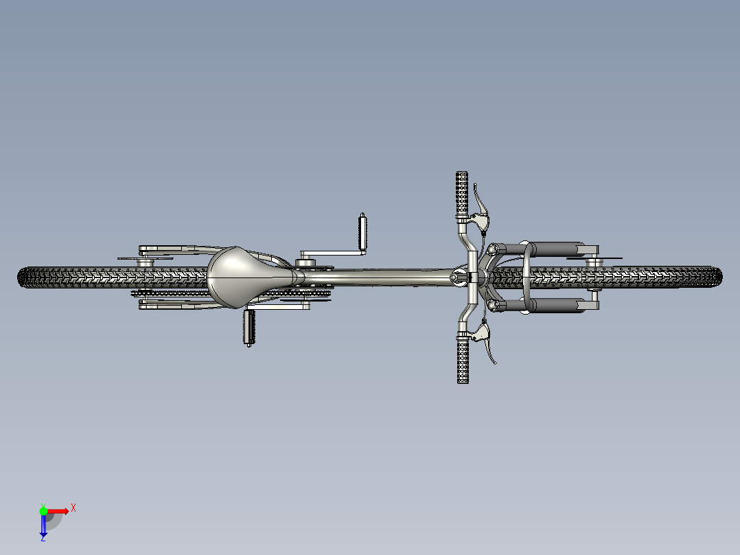 44---山地自行车设计图sw2013三维图纸模型设计图纸俯视图