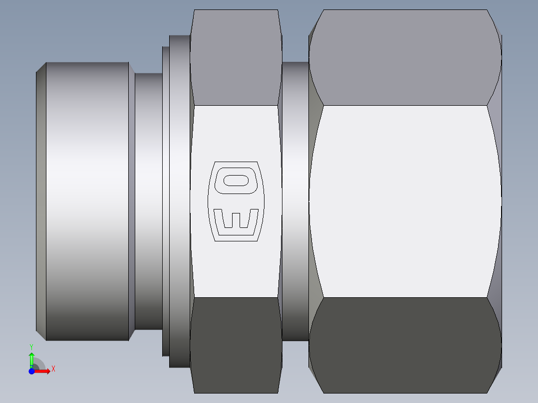 卡套式工业通用硬管接头EO_Male_Stud_connector_GE30ZSRED71前视图