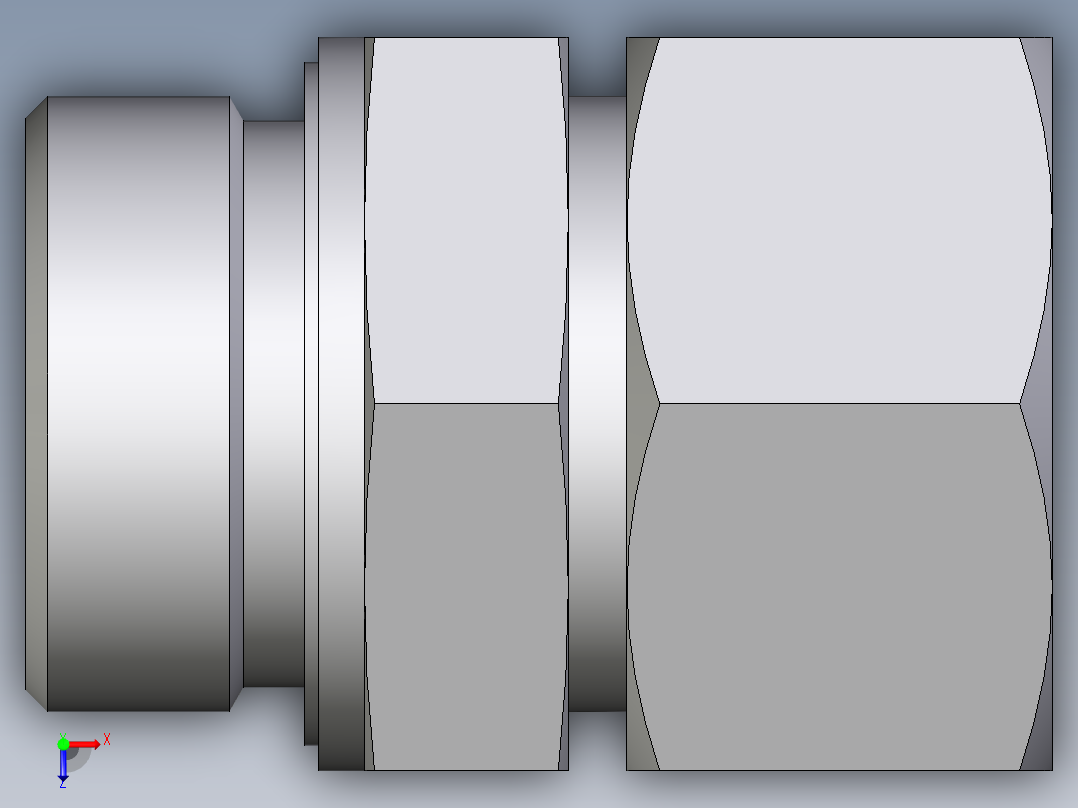 卡套式工业通用硬管接头EO_Male_Stud_connector_GE30ZSRED71俯视图