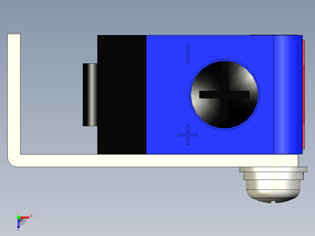 GTB6-DC30方形光电开关背景抑制红外传感器限位感应开关俯视图
