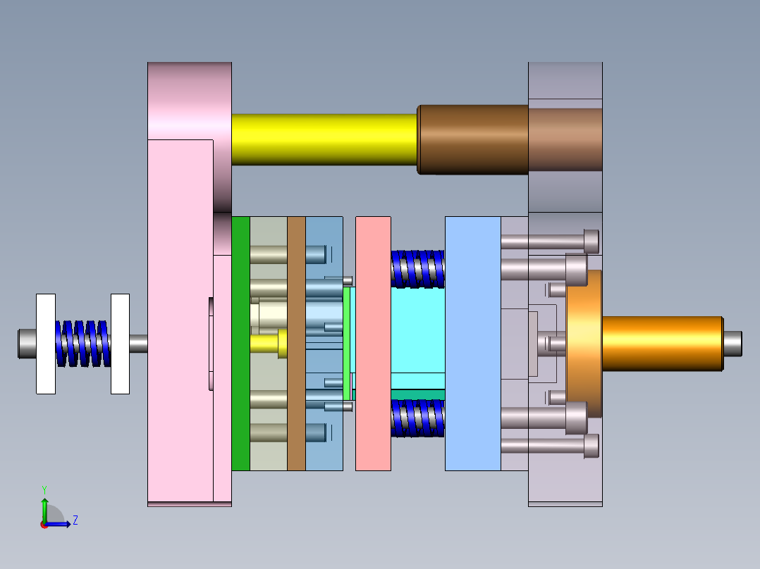 Q199-安全挂钩冲压模具设计【三维SolidWorks】左视图