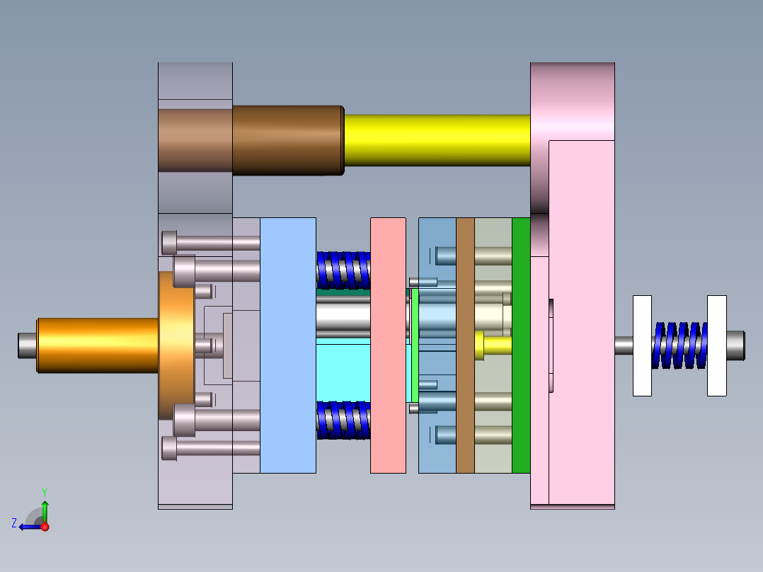 Q199-安全挂钩冲压模具设计【三维SolidWorks】右视图