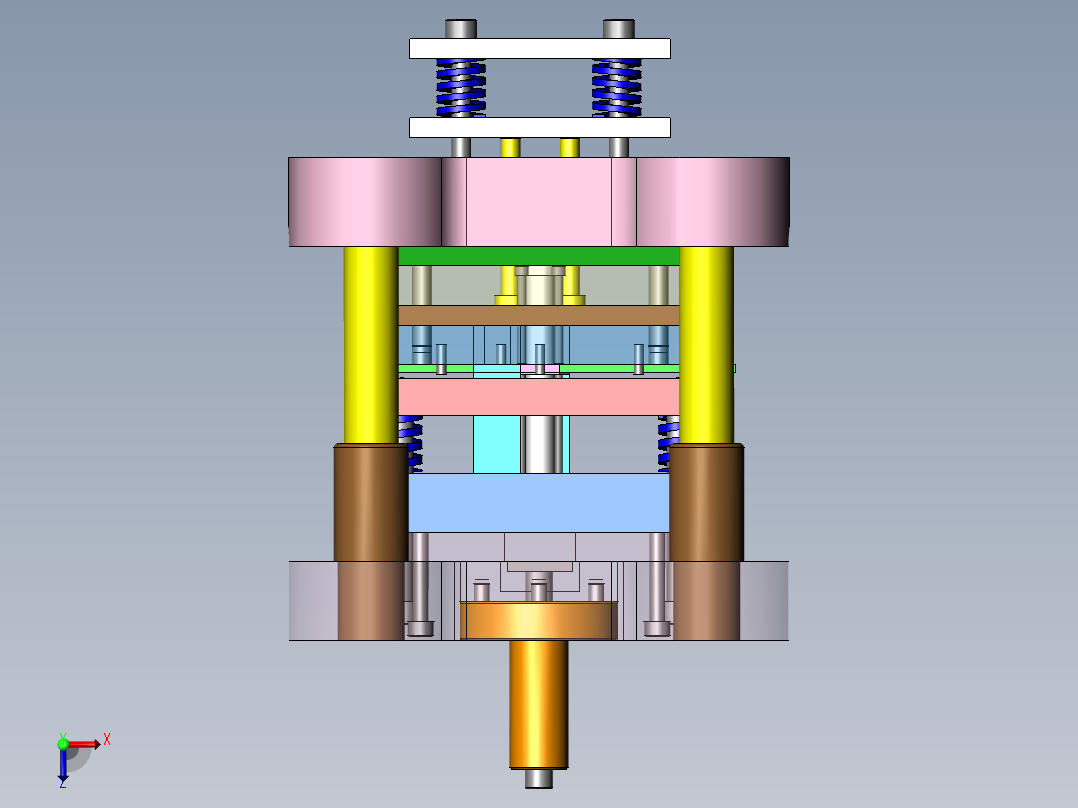 Q199-安全挂钩冲压模具设计【三维SolidWorks】俯视图