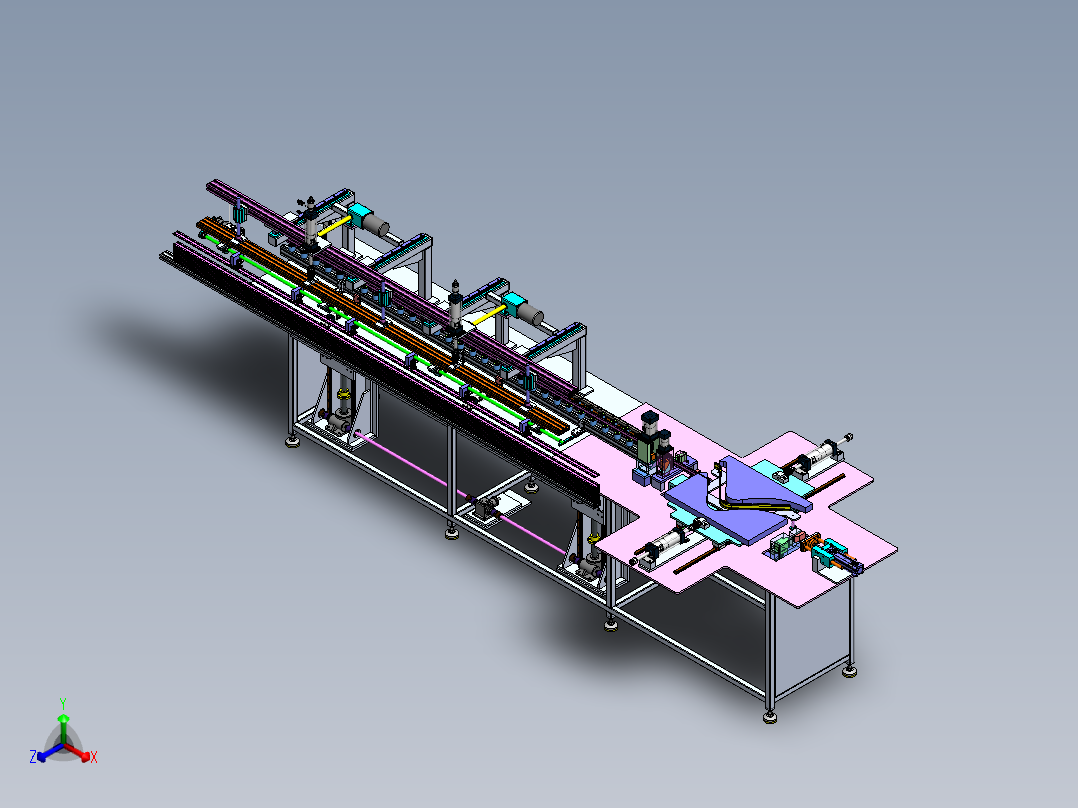 铝桌椅扶手成型机sw18可编辑正等轴测图
