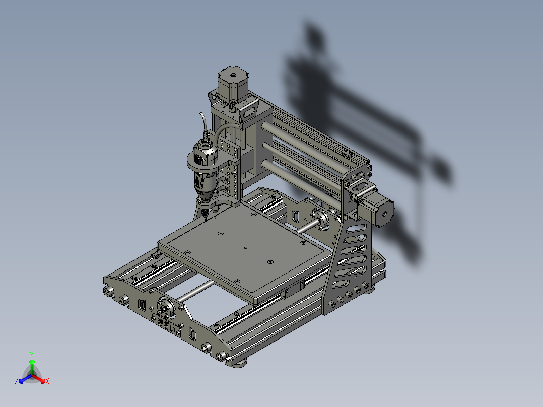 D41 数控雕刻机的3D图正等轴测图