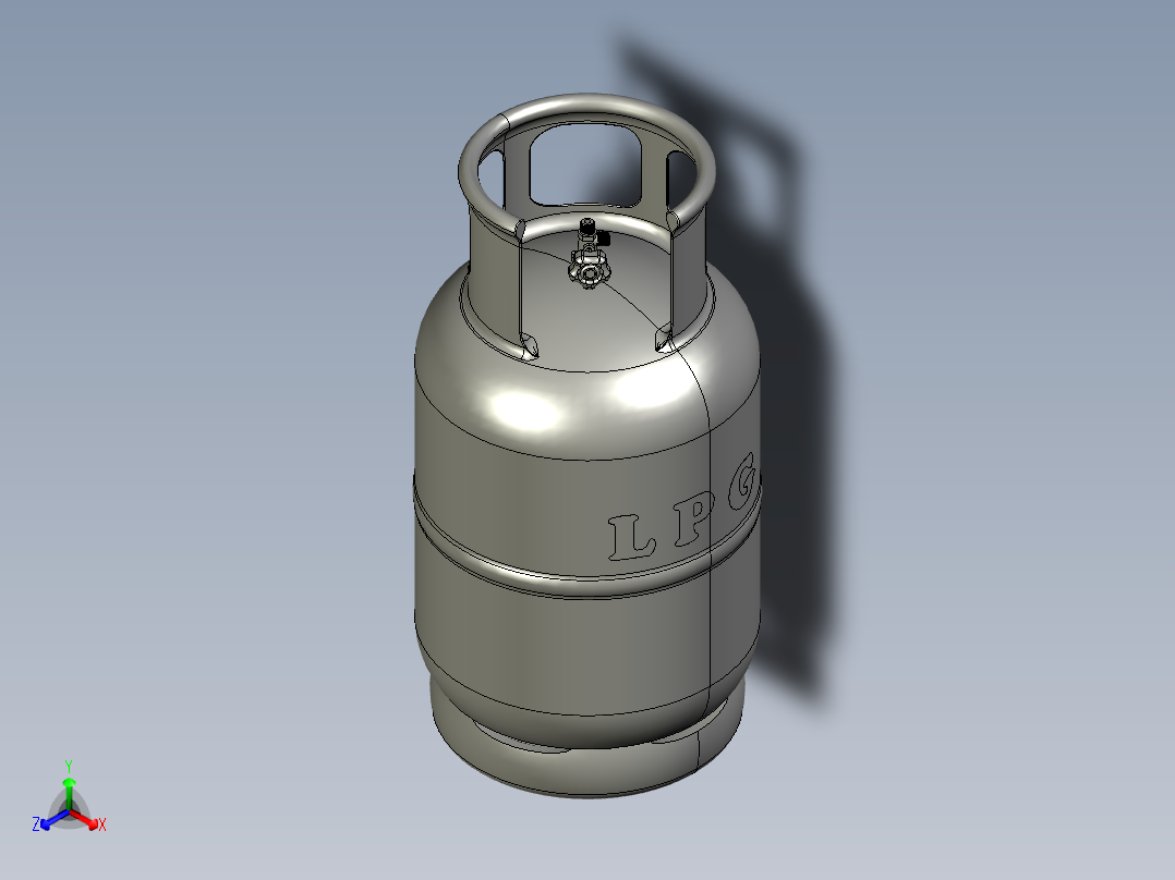 液化石油气钢瓶正等轴测图
