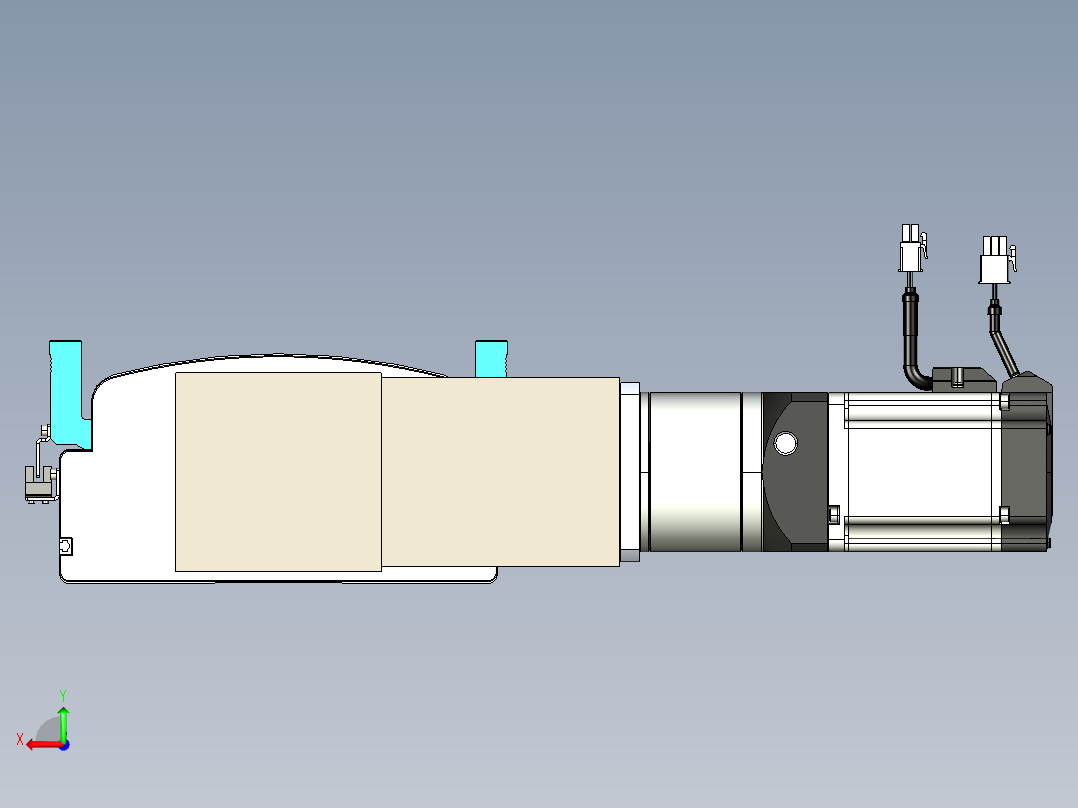 同步带滑台-半封闭B22-L100-C-S1200-L-P75-D3-N5后视图