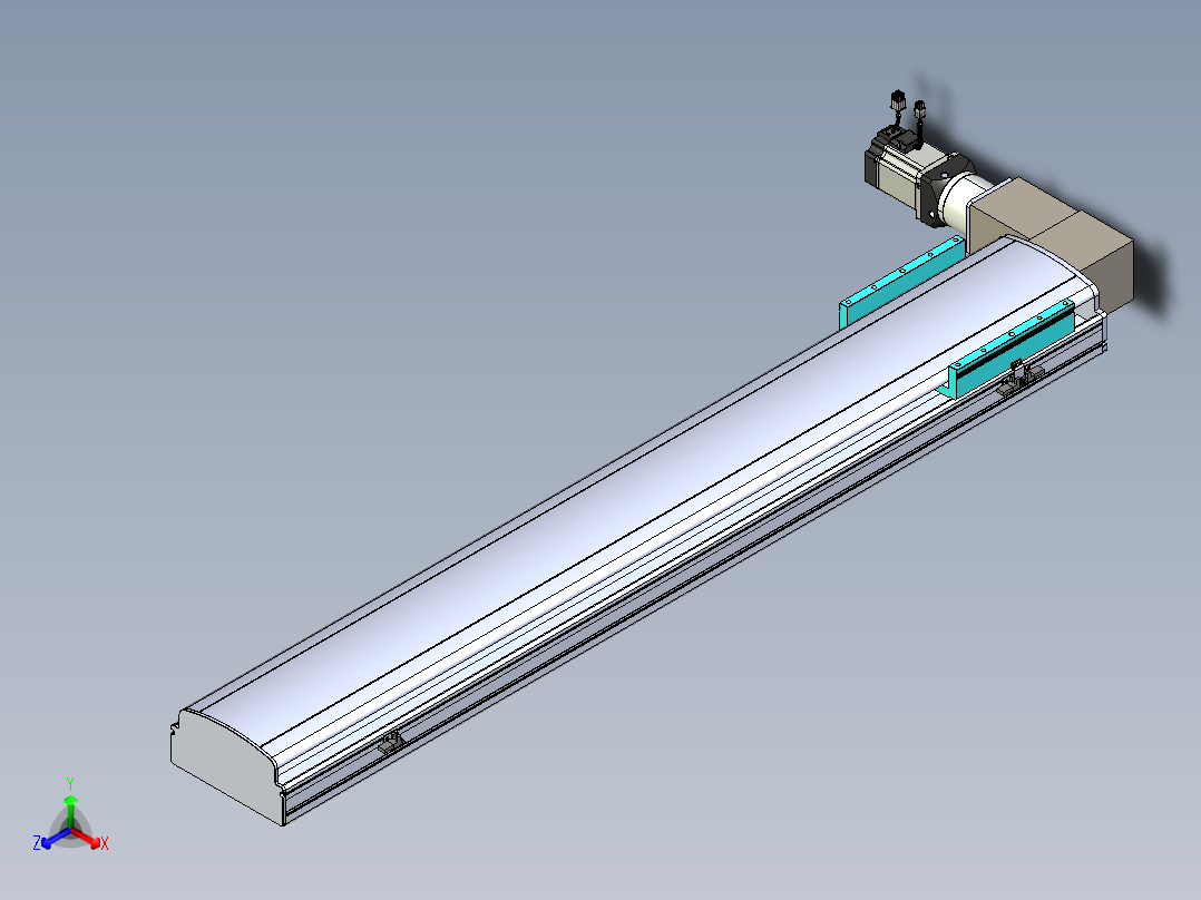 同步带滑台-半封闭B22-L100-C-S1200-L-P75-D3-N5正等轴测图