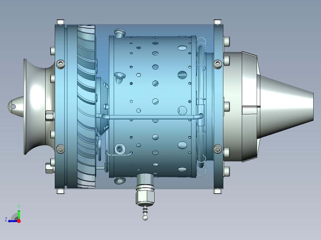 喷气发动机右视图