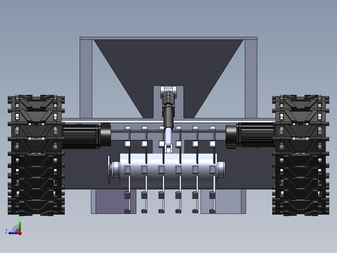 履带式农用底盘设计含三维+二维+说明右视图