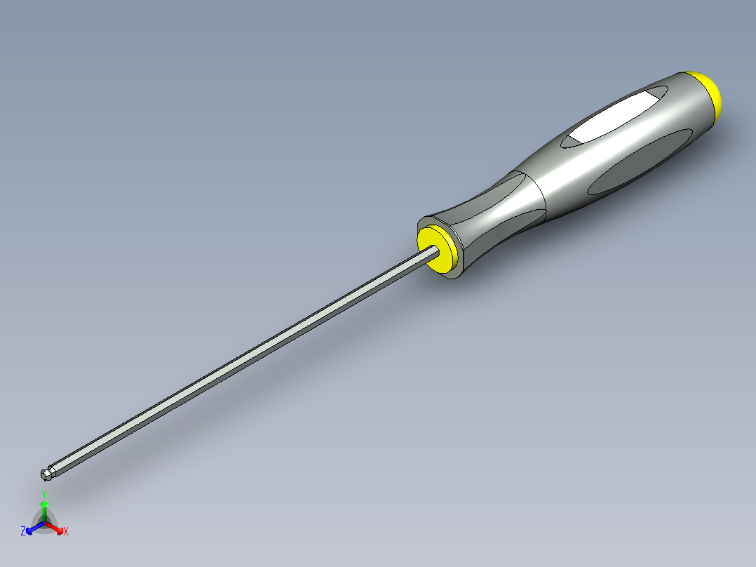 050球头六角螺丝刀--sw stp正等轴测图