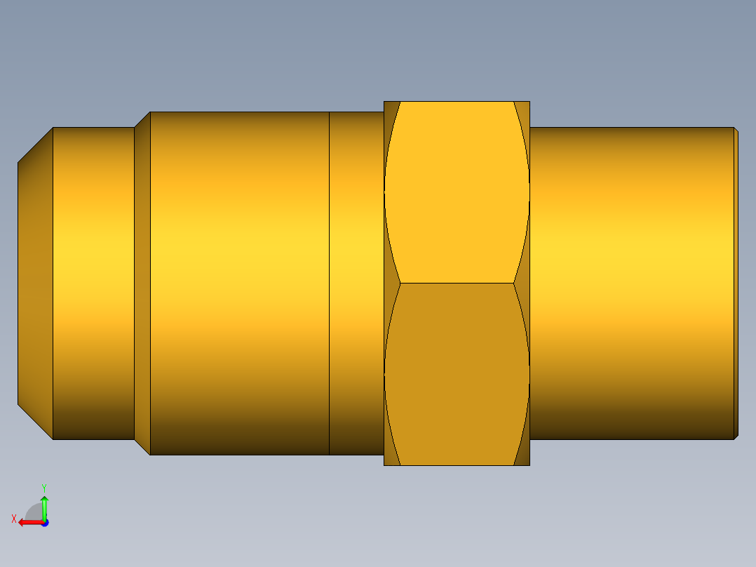 扩口式工业通用硬管接头Flare To Solder 43F-10-10后视图