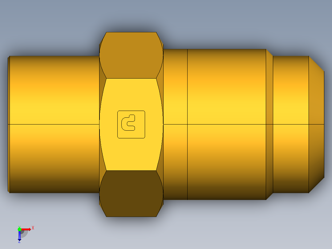 扩口式工业通用硬管接头Flare To Solder 43F-10-10俯视图