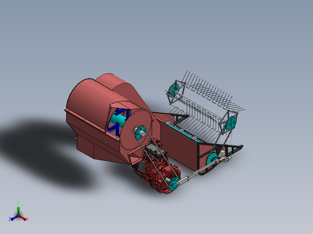 小型收割机sw13正等轴测图