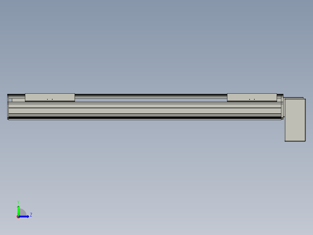 直线模组LHB21-L40-S900-LD设计图纸左视图