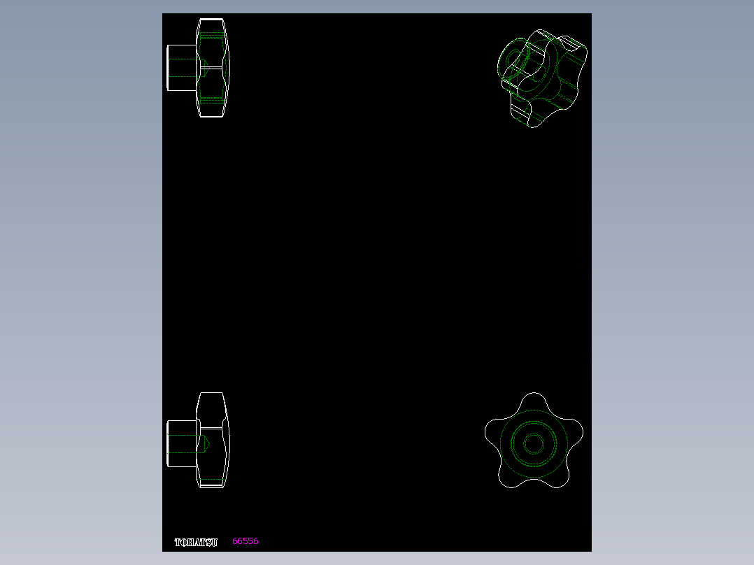 星型把手VC.192S-INOX-2D多系列多零件图纸模型