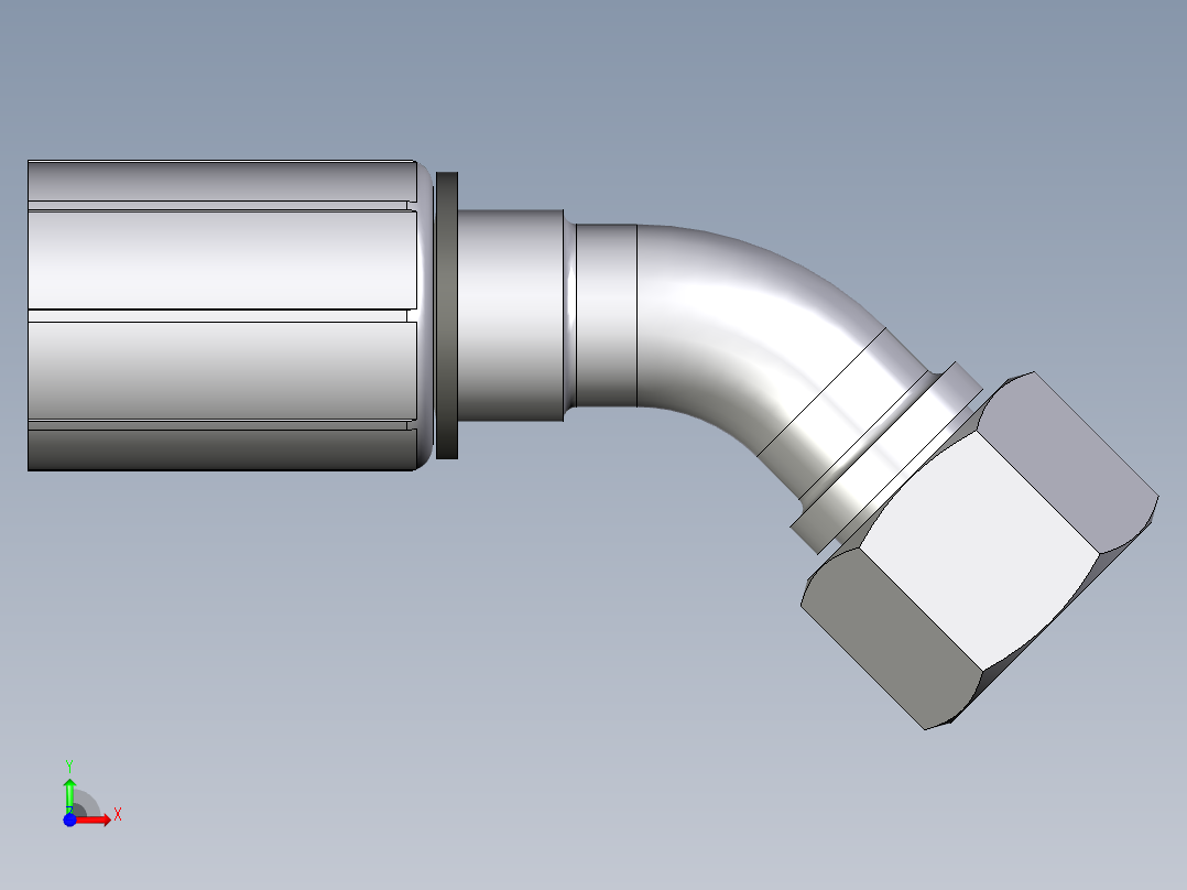 CE43系列-24°锥卡套轻型45°前视图
