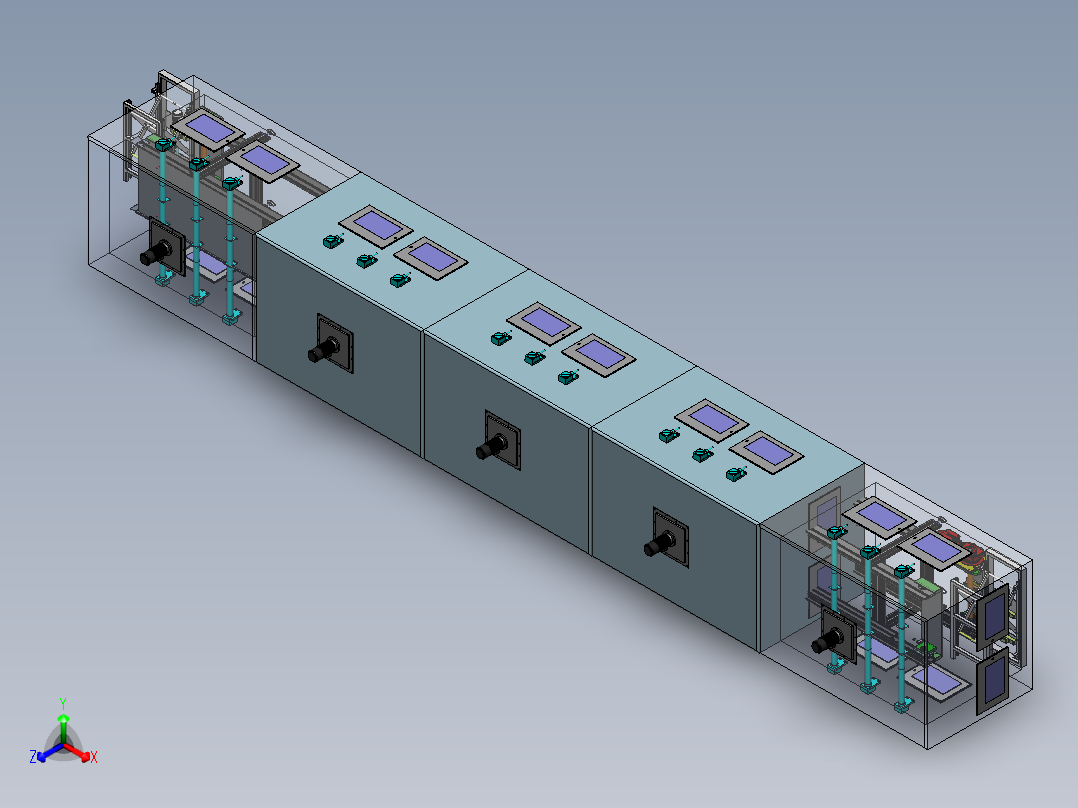 双层隧道炉正等轴测图