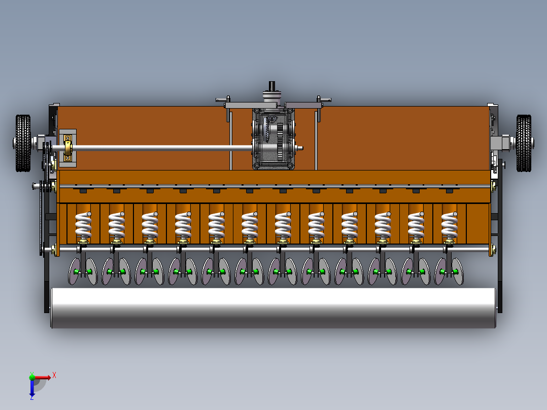 免耕播种机俯视图
