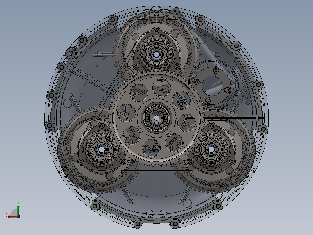 发动机增压器驱动组件后视图