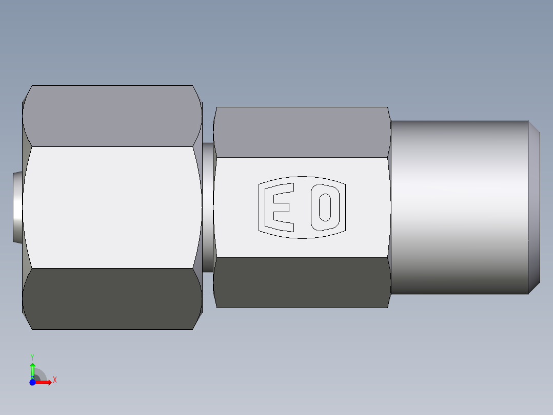 卡套式工业通用硬管接头EO_Distance_piece_adapter_DA06SOMDCF前视图