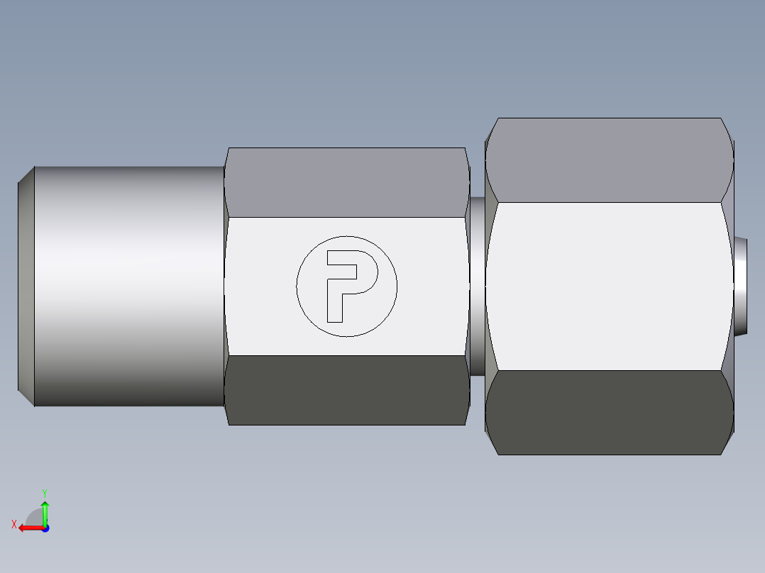 卡套式工业通用硬管接头EO_Distance_piece_adapter_DA06SOMDCF后视图