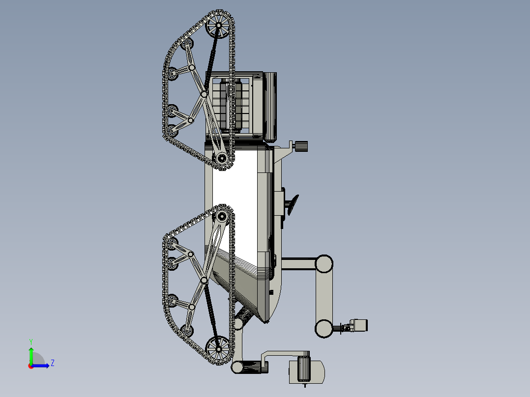 火星车履带结构3D图纸左视图