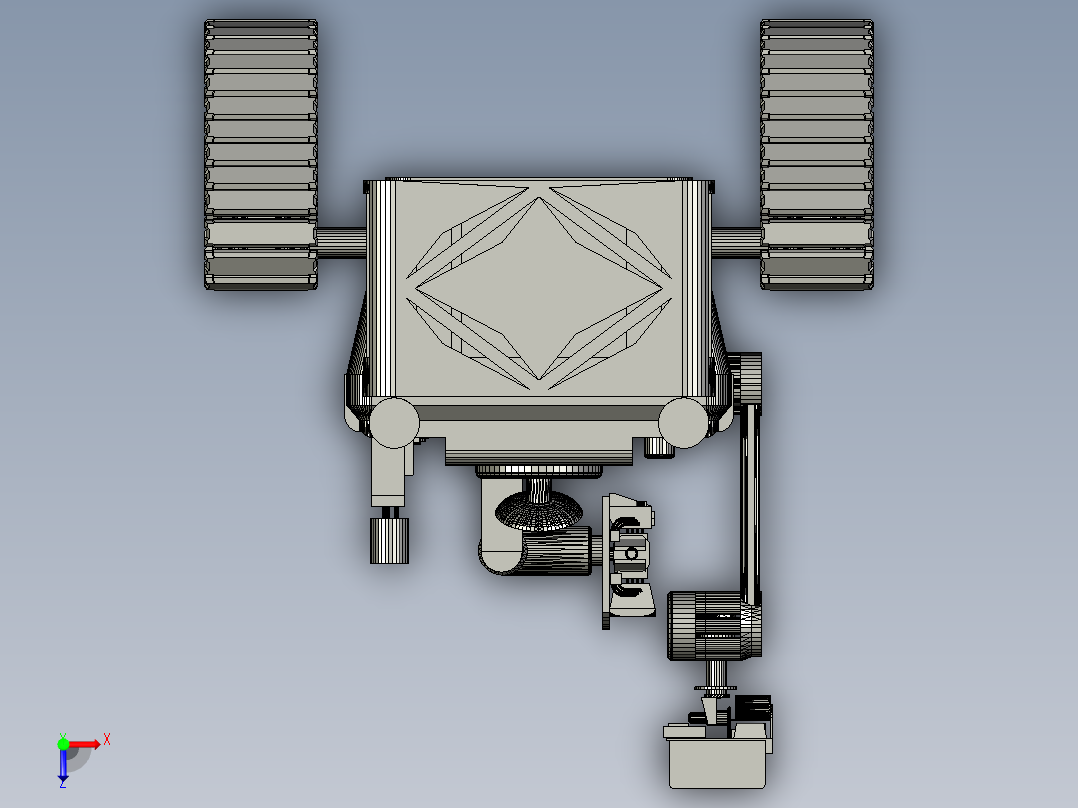 火星车履带结构3D图纸俯视图