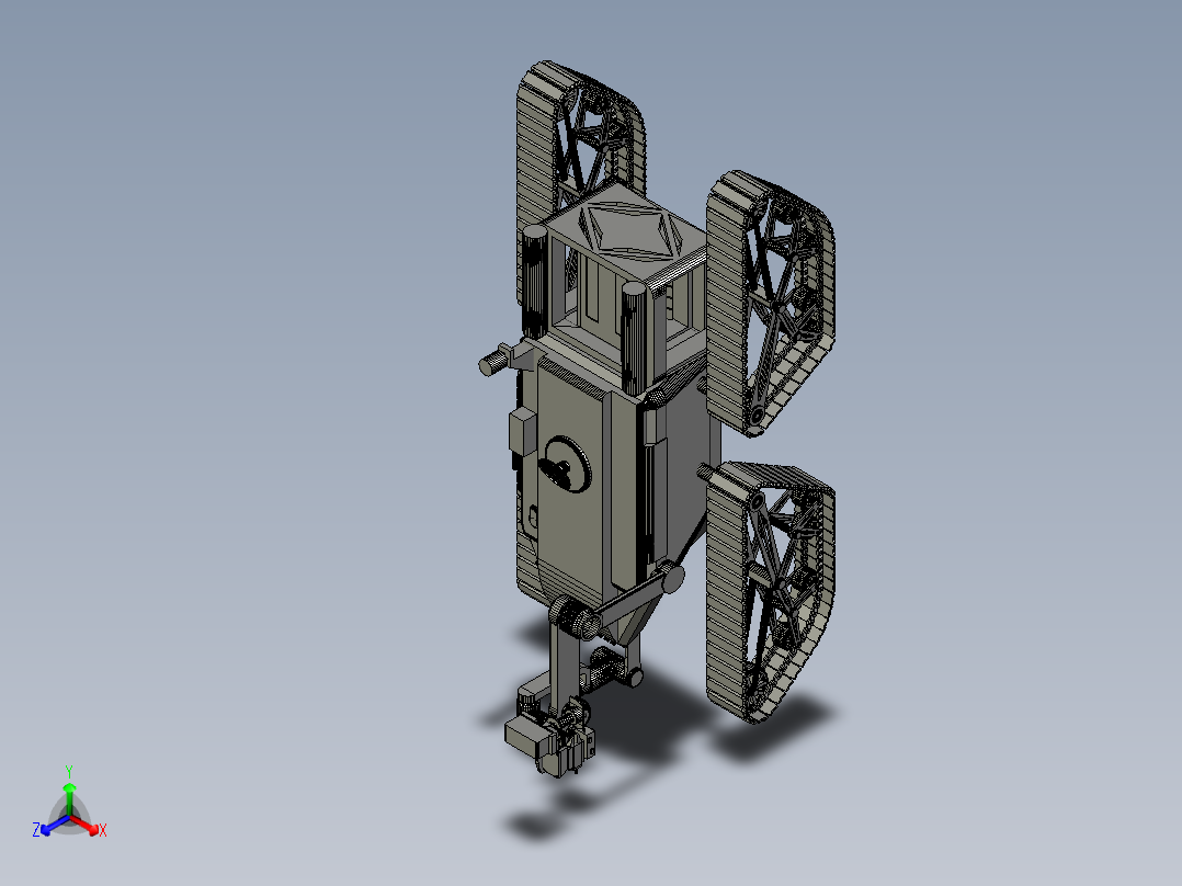 火星车履带结构3D图纸正等轴测图