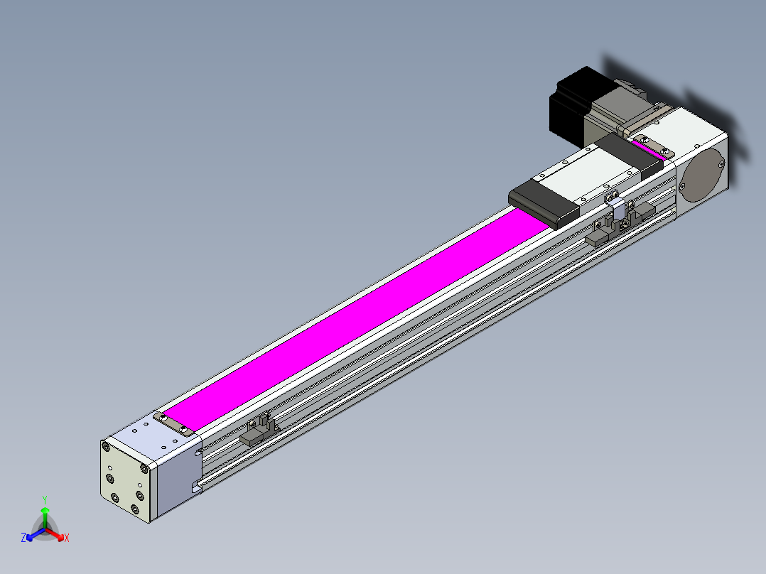 同步带滑台-欧规BC6-L120-S450-L-P40-D3正等轴测图