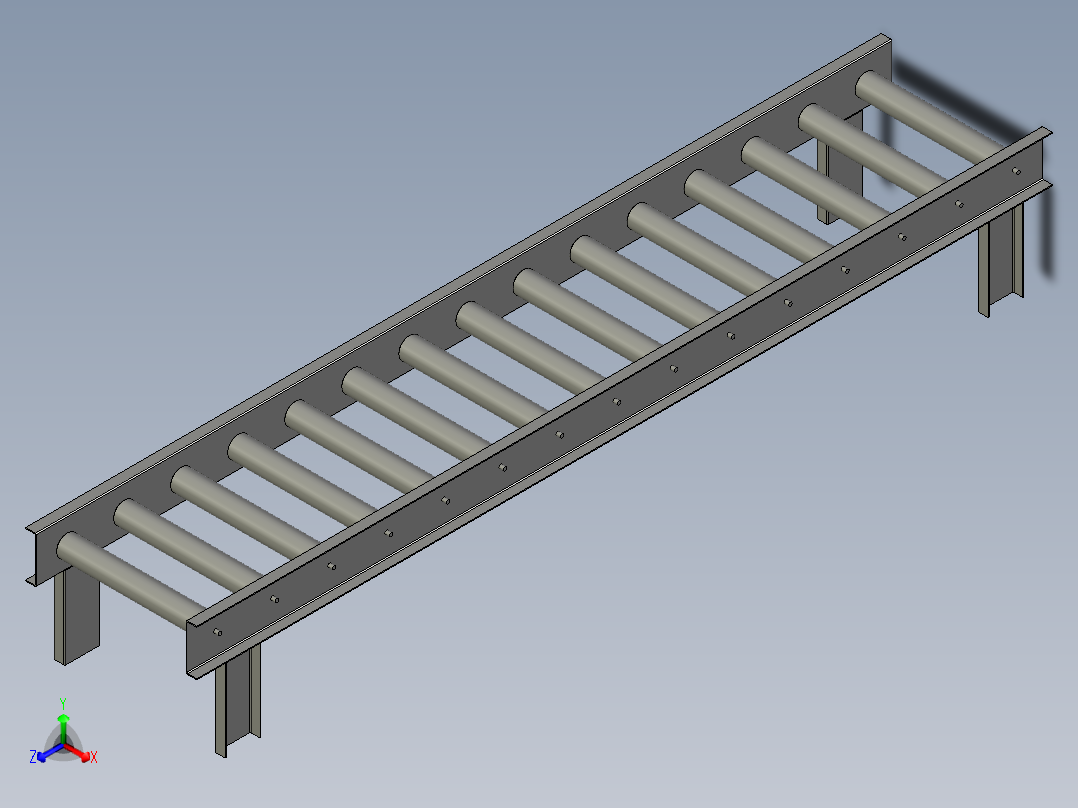 基架滚筒<span style='color: red'>输送机</span>basic-roller-conveyor-STP