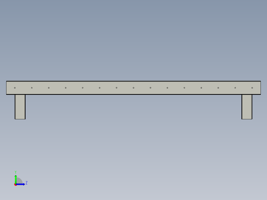 基架滚筒输送机basic-roller-conveyor-STP左视图