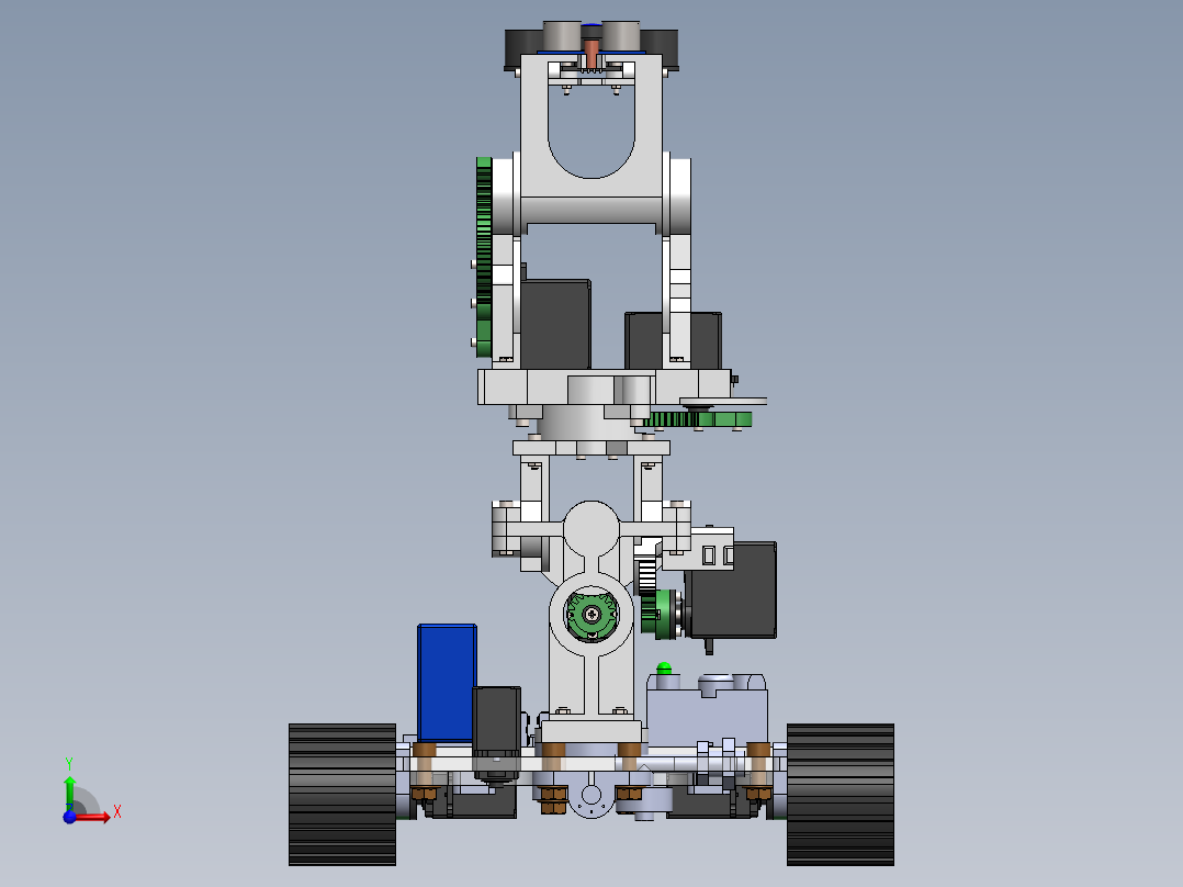 3D扫描机器人履带车前视图