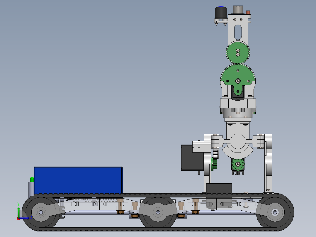 3D扫描机器人履带车左视图