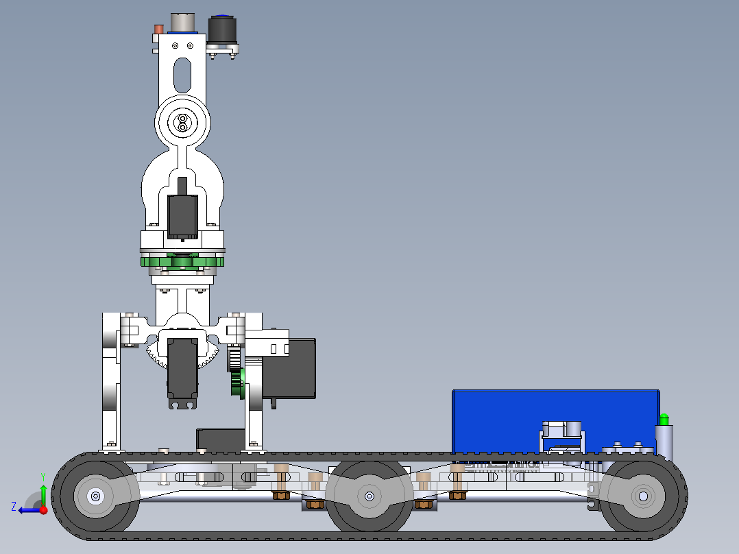 3D扫描机器人履带车右视图