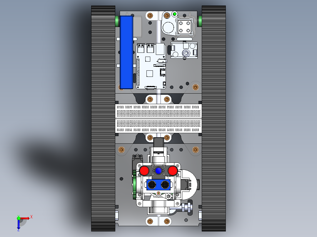 3D扫描机器人履带车俯视图