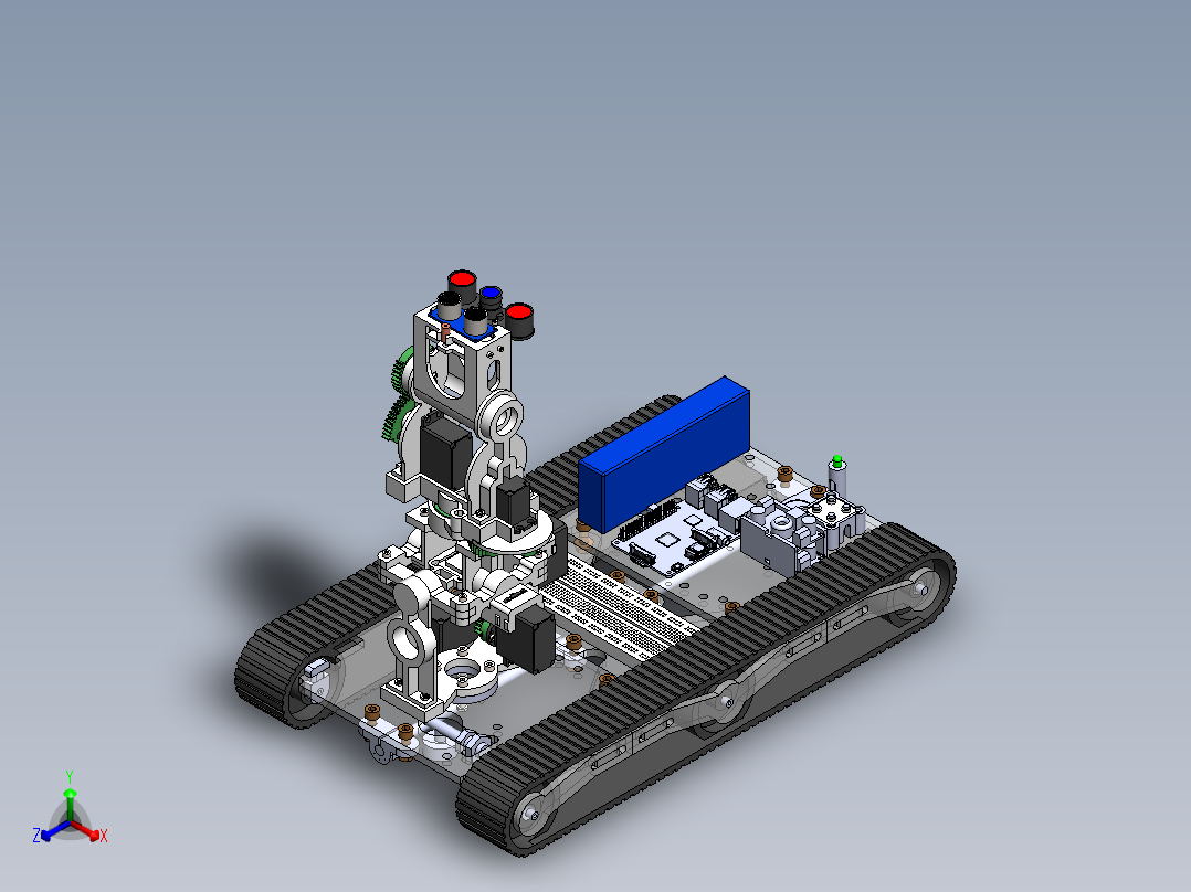 3D扫描机器人履带车正等轴测图