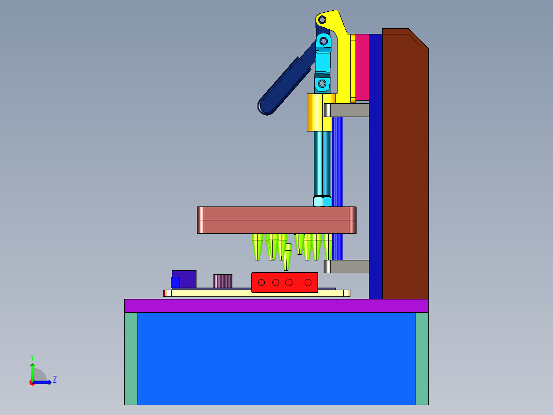 电路板测试实验架台左视图
