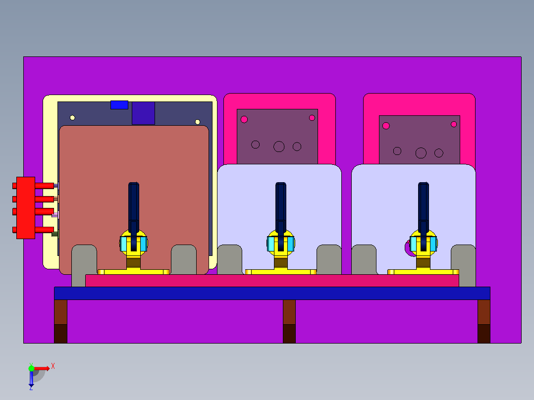 电路板测试实验架台俯视图