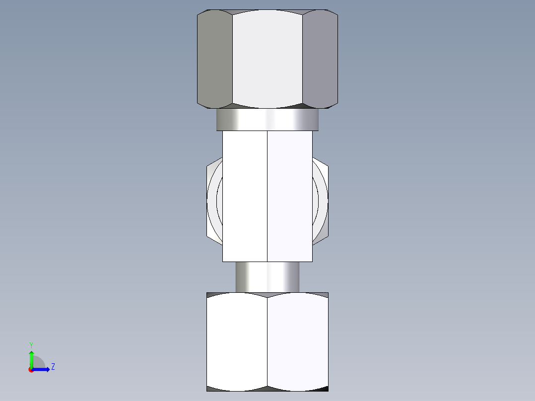 卡套式工业通用硬管接头EO_Standpipe_run_tee_EVL10LCF左视图