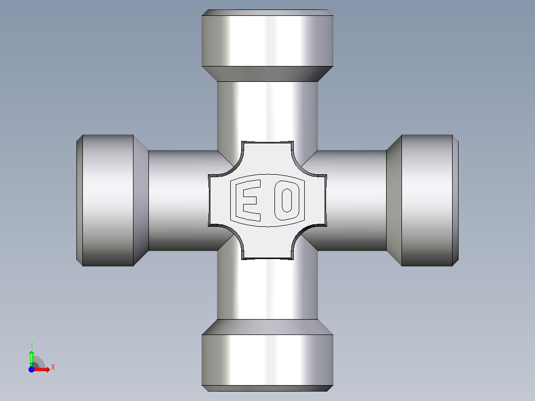 卡套式工业通用硬管接头EO_Union_cross_K12SCFX前视图