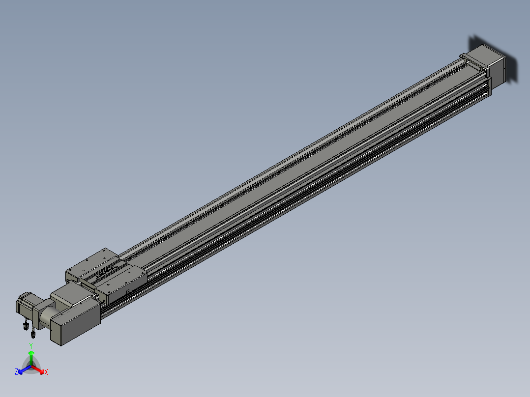威洛博直线电机模组EB16-L208-S1800-BL-ZP75-MS3-5K正等轴测图