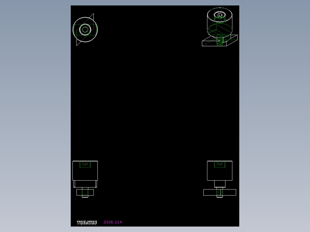 圓筒止動塊2328-2D多系列多零件图纸模型