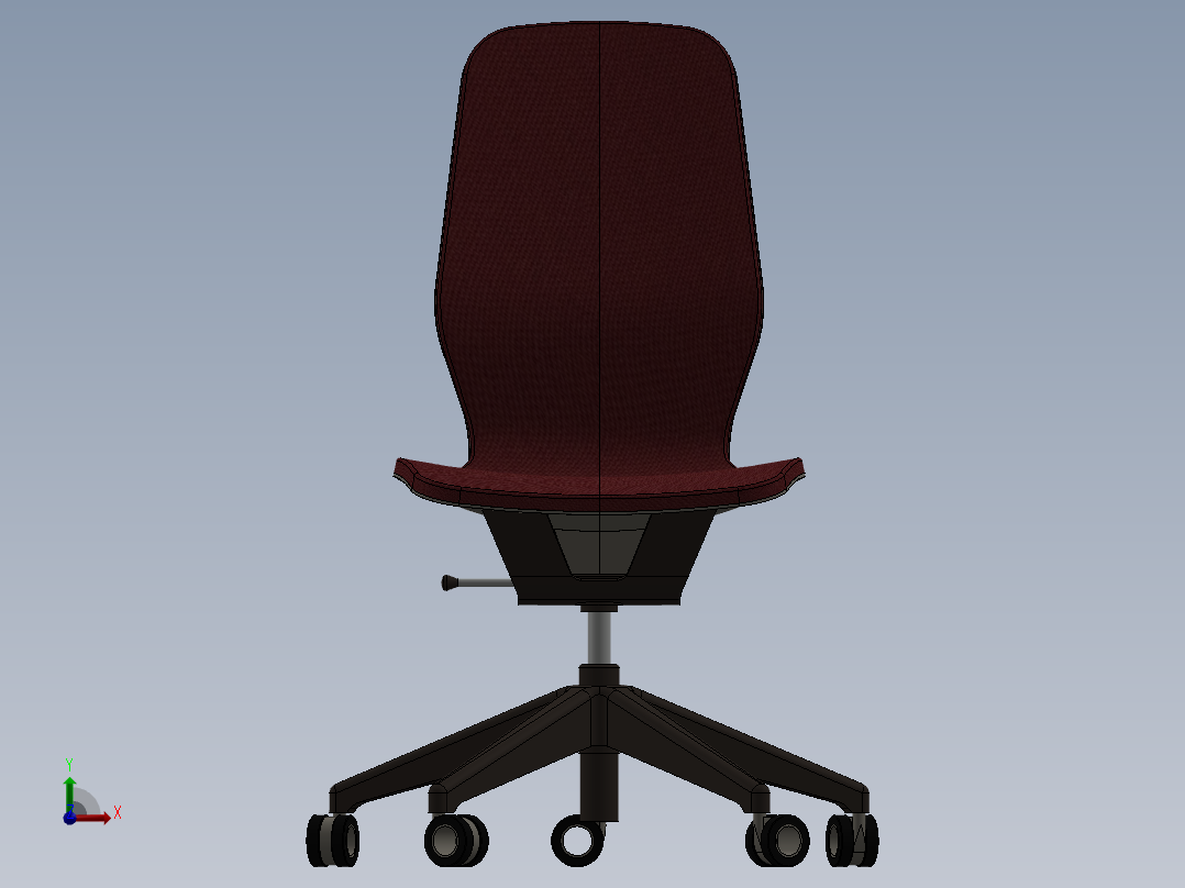 不锈钢高级人体工学椅子前视图