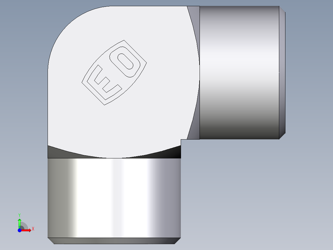 卡套式工业通用硬管接头EO_Union_elbow_W10LLCFX前视图