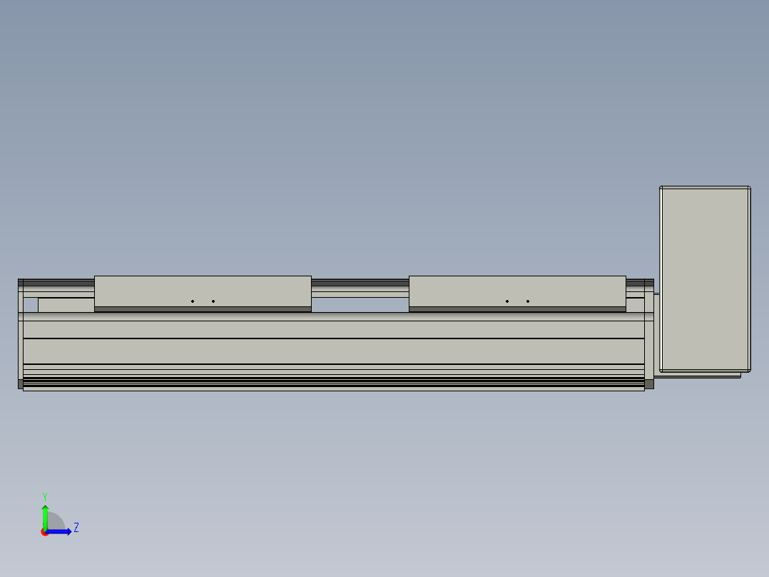 直线模组LHB21-L40-S300-LU设计图纸左视图
